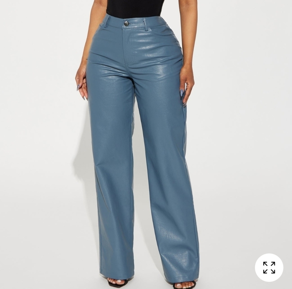 Fashion Nova Teal Wide Leg Pants
